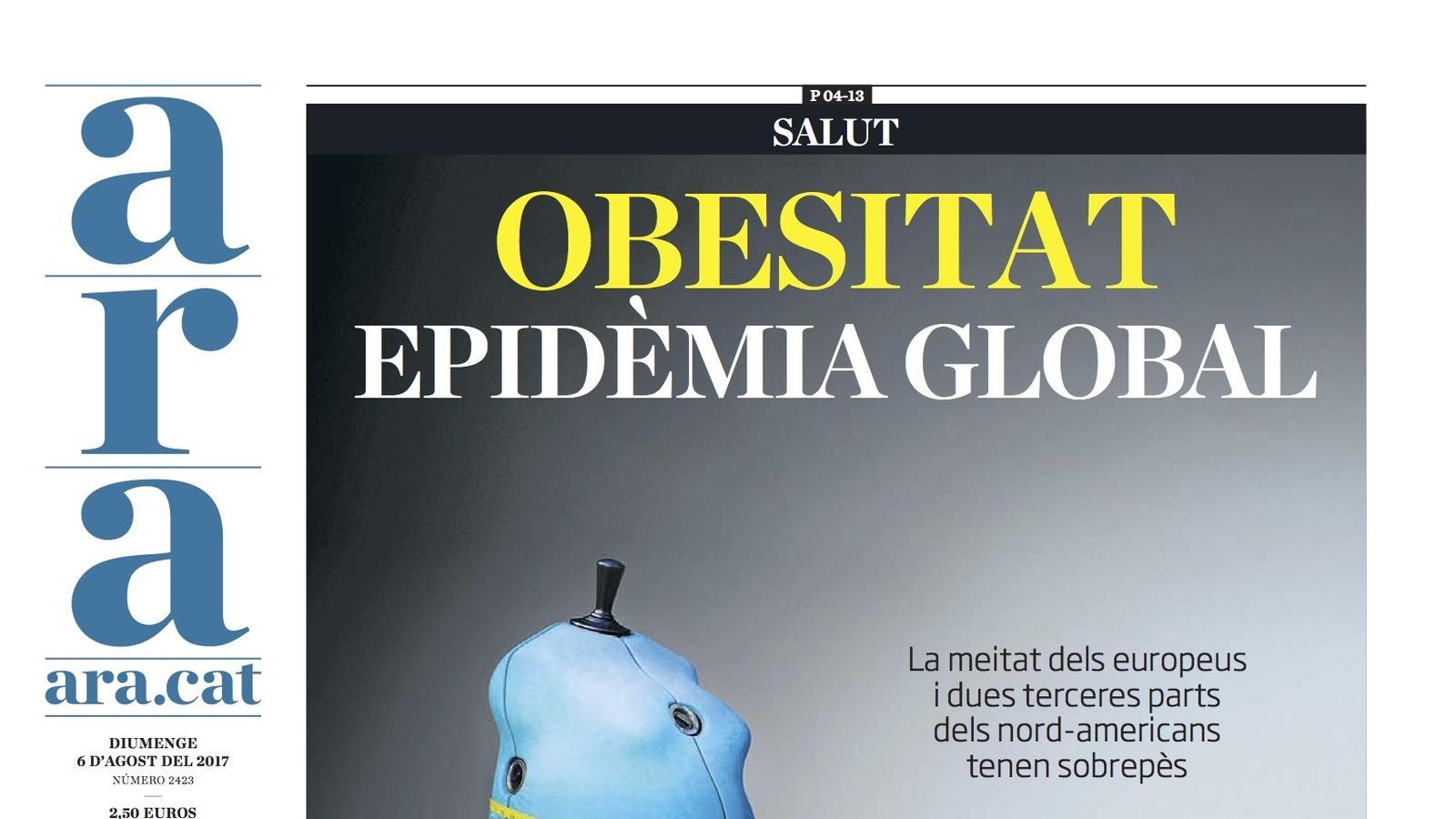 "Obesitat, epidèmia global", portada de l'ARA