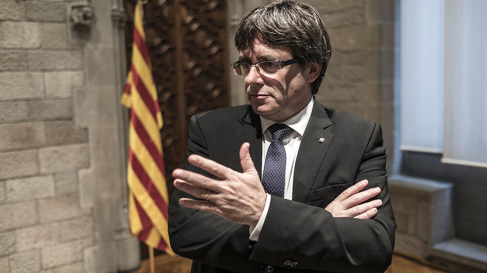 Carles Puigdemont: "Tenemos que mirar que lo que conseguimos el 1-O no lo perdemos después al día siguiente" / XAVIER BERTRAL