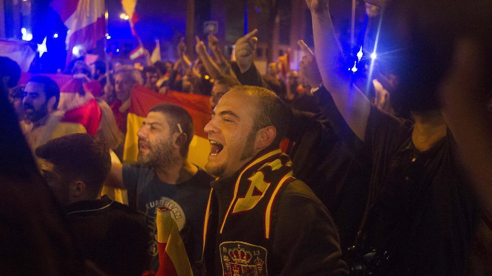 L'augment de manifestacions espanyolistes a la tardor va anar acompanyada d'un augment en el nombre d'incidents violents