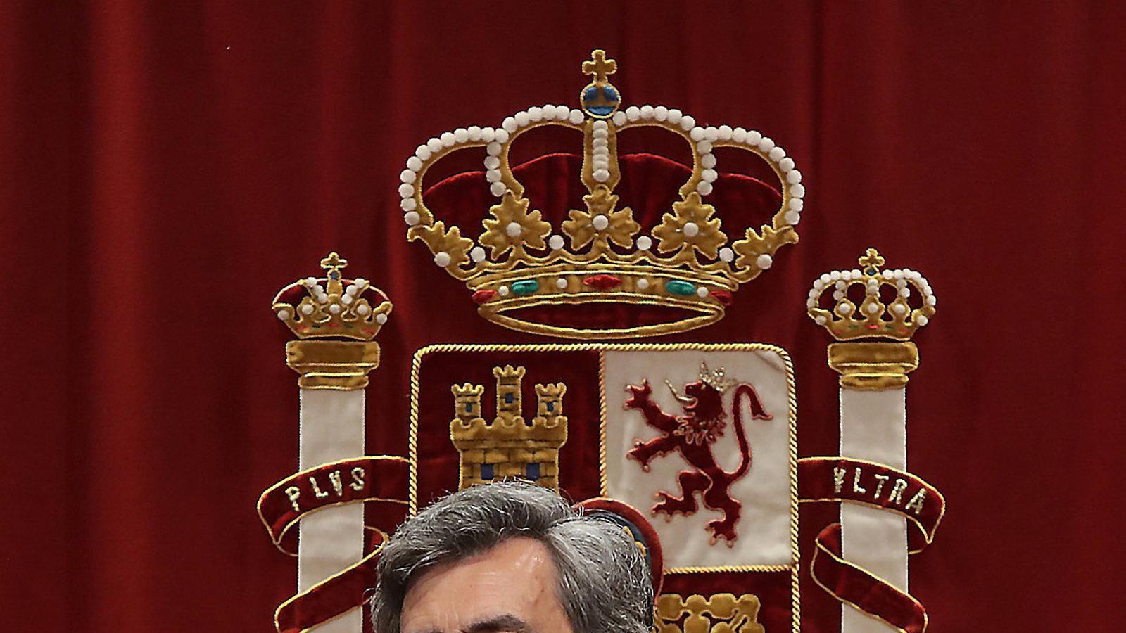 El president del Consell General del Poder Judicial (CGPJ), Carlos Lesmes, dijous en un acte a Madrid. / EFE