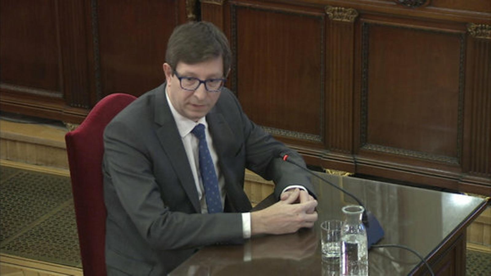 L'exconseller de Justícia Carles Mundó, durant el seu interrogatori al judici del Procés / ACN