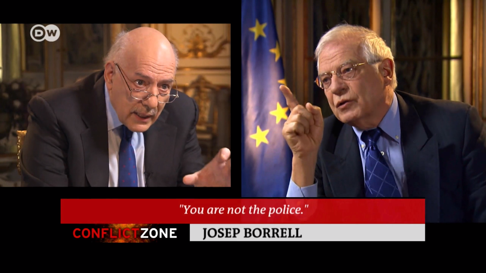 Fragments de l'entrevista de Josep Borrell a  Conflict Zone