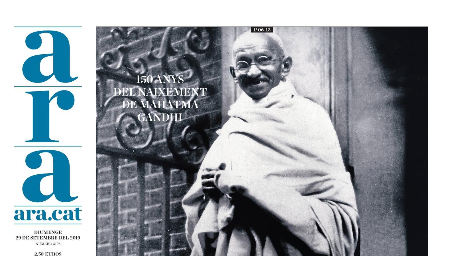 "Un llegat inspirador. 150 anys del naixement de Gandhi", portada de l'ARA