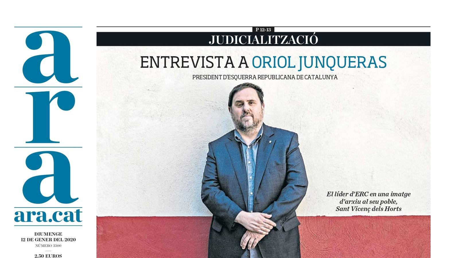 "¿Algú creu que estaríem millor amb un govern del PSOE amb PP o Cs?", la portada de l'ARA