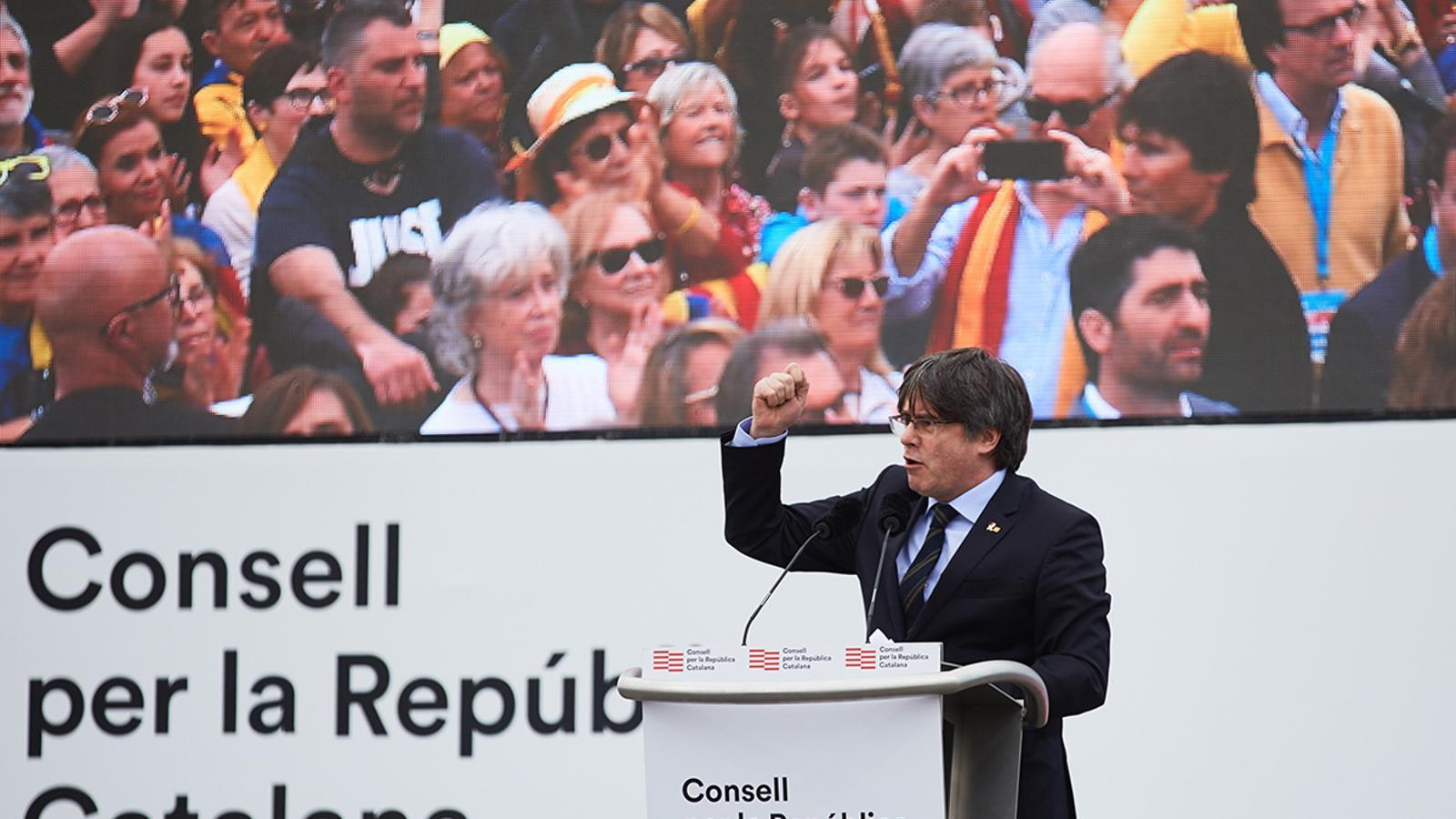 Carles Puigdemont a l'acte del Consell de la República a Perpinyà